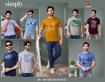 Design 290 Fire Mare Cotton Mens Tshirts Manufacturer Gujarat