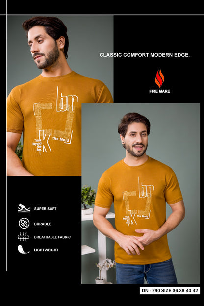 Design 290 Fire Mare Cotton Mens Tshirts Manufacturer Gujarat