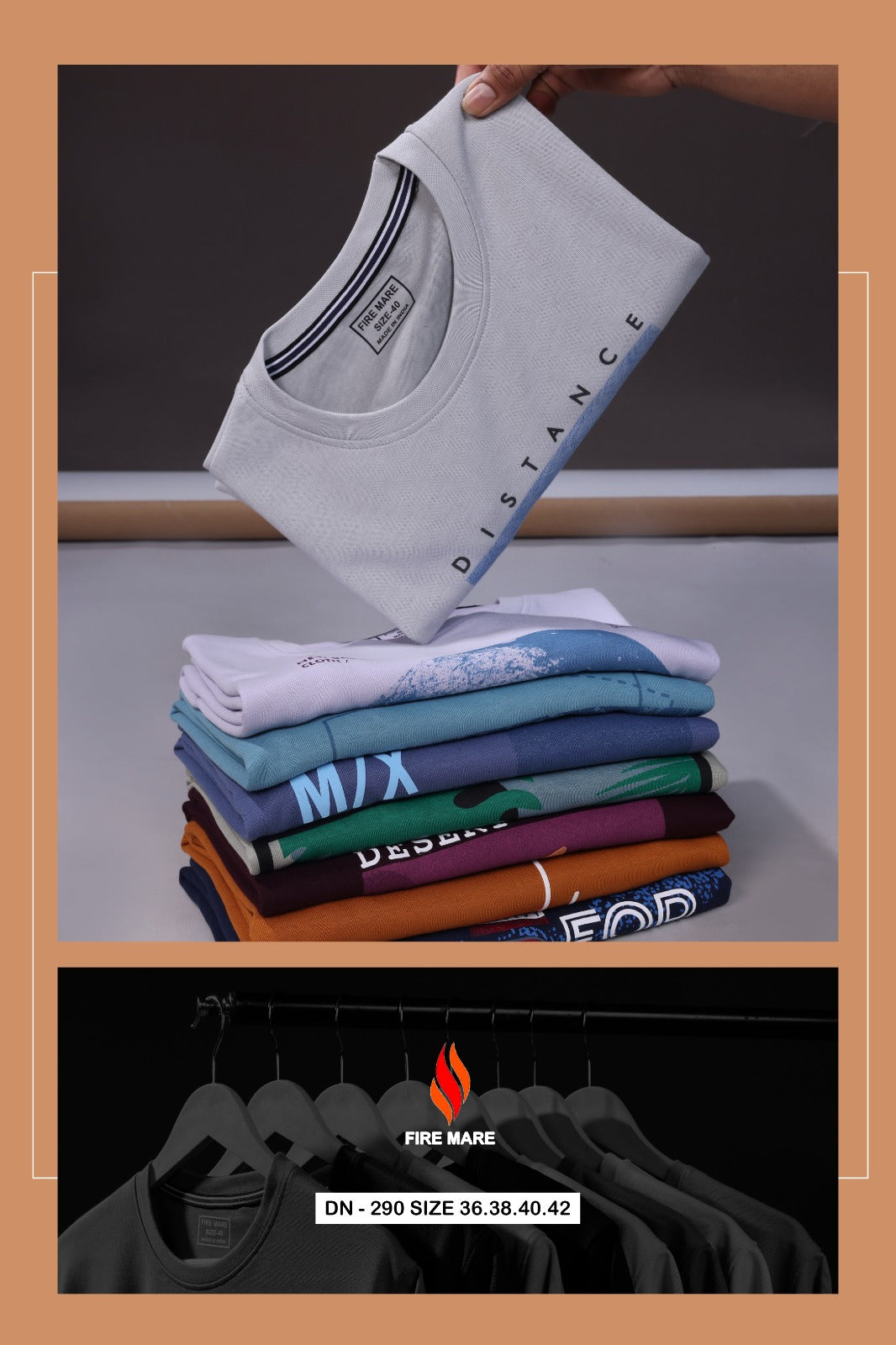 Design 290 Fire Mare Cotton Mens Tshirts Manufacturer Gujarat