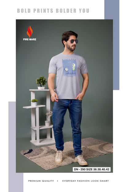 Design 290 Fire Mare Cotton Mens Tshirts Manufacturer Gujarat