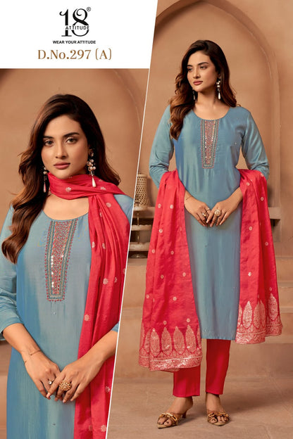 Design 294-297 18 Attitude Readymade Pant Style Suits Supplier Gujarat