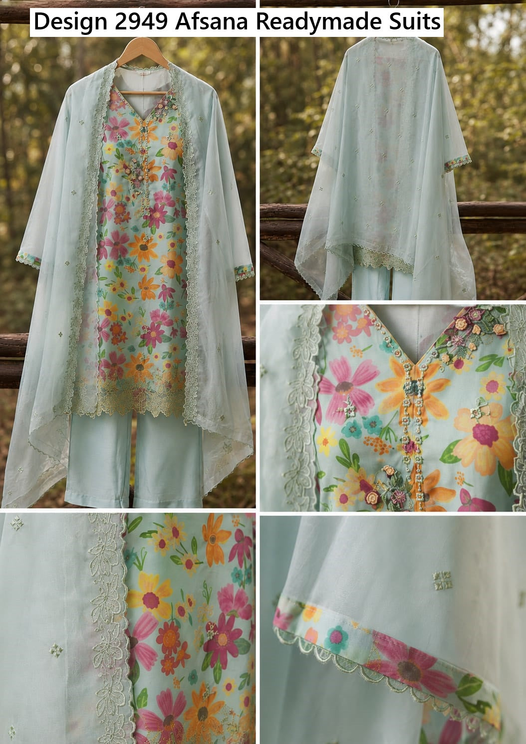 Design 2949 Afsana Organza Readymade Suits Wholesale Price