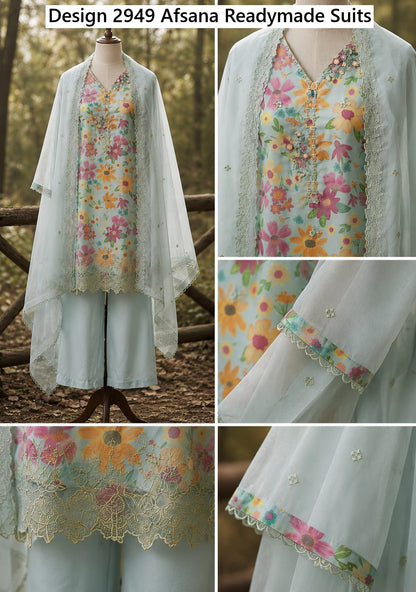 Design 2949 Afsana Organza Readymade Suits Wholesale Price