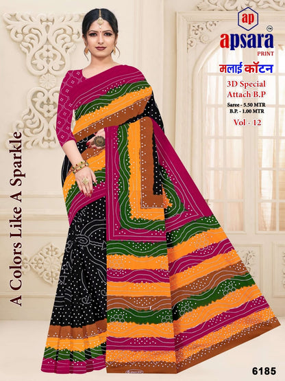 Design 2 Apsara Print Cotton Sarees Supplier Ahmedabad