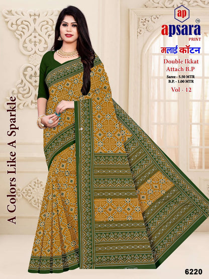 Design 2 Apsara Print Cotton Sarees Supplier Ahmedabad