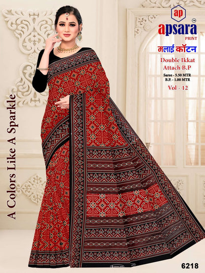 Design 2 Apsara Print Cotton Sarees Supplier Ahmedabad