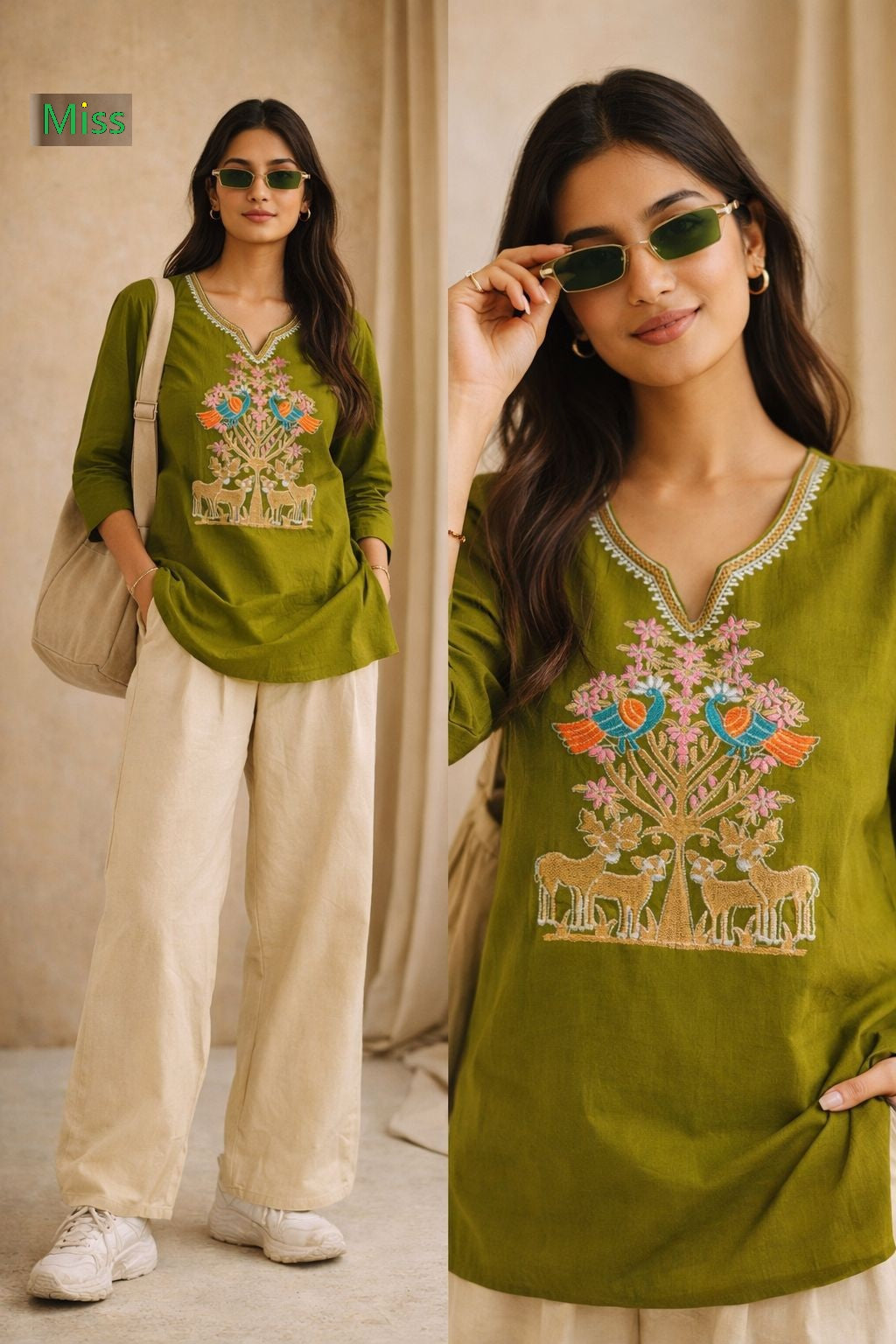 Design 2 Miss Cotton Short Kurtis Exporter