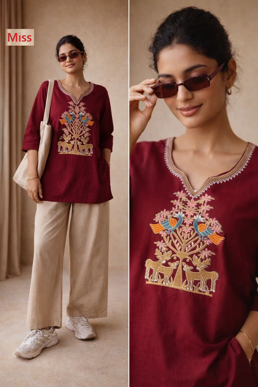Design 2 Miss Cotton Short Kurtis Exporter