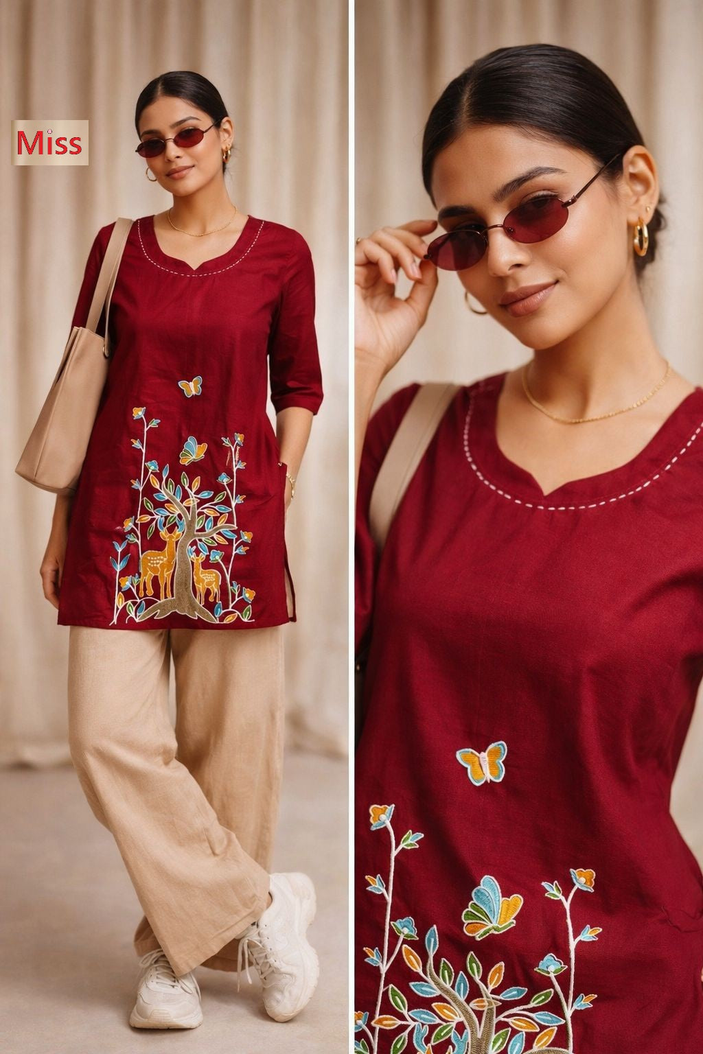 Design 2 Miss Cotton Short Kurtis Exporter