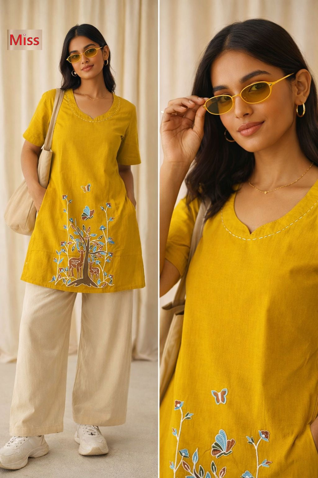 Design 2 Miss Cotton Short Kurtis Exporter