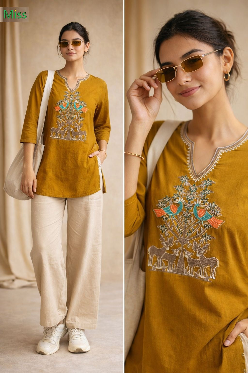 Design 2 Miss Cotton Short Kurtis Exporter