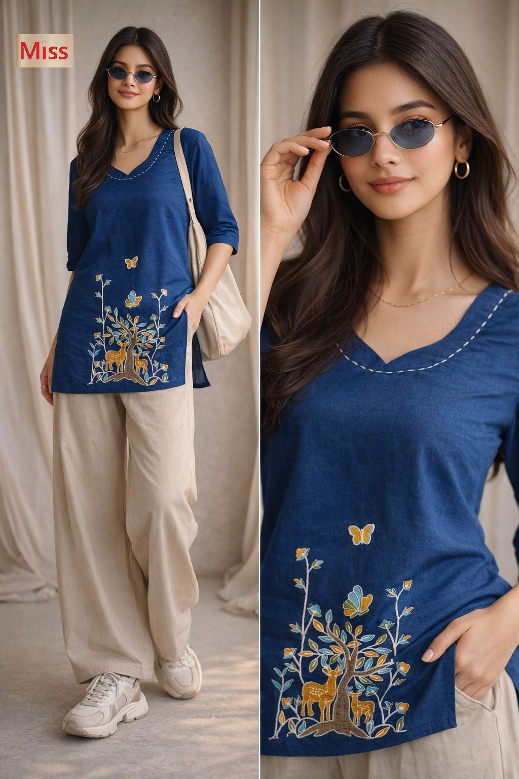 Design 2 Miss Cotton Short Kurtis Exporter