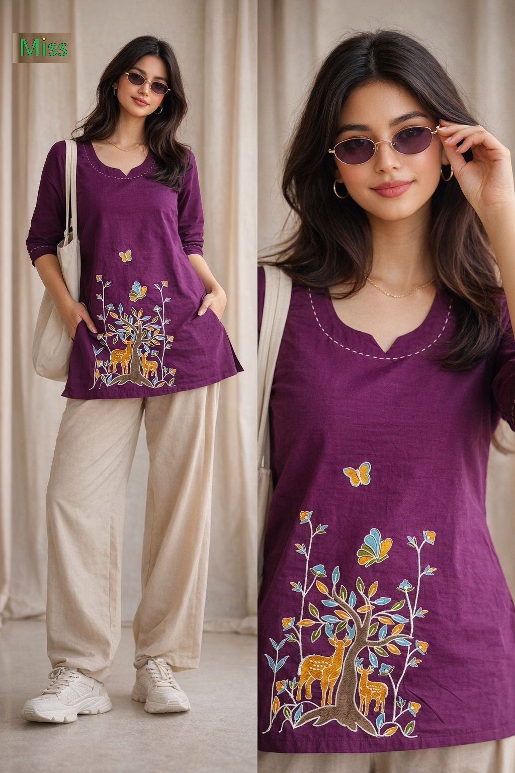 Design 2 Miss Cotton Short Kurtis Exporter