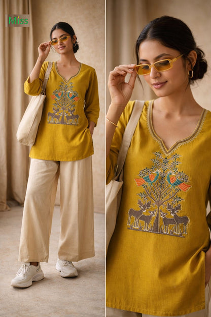 Design 2 Miss Cotton Short Kurtis Exporter
