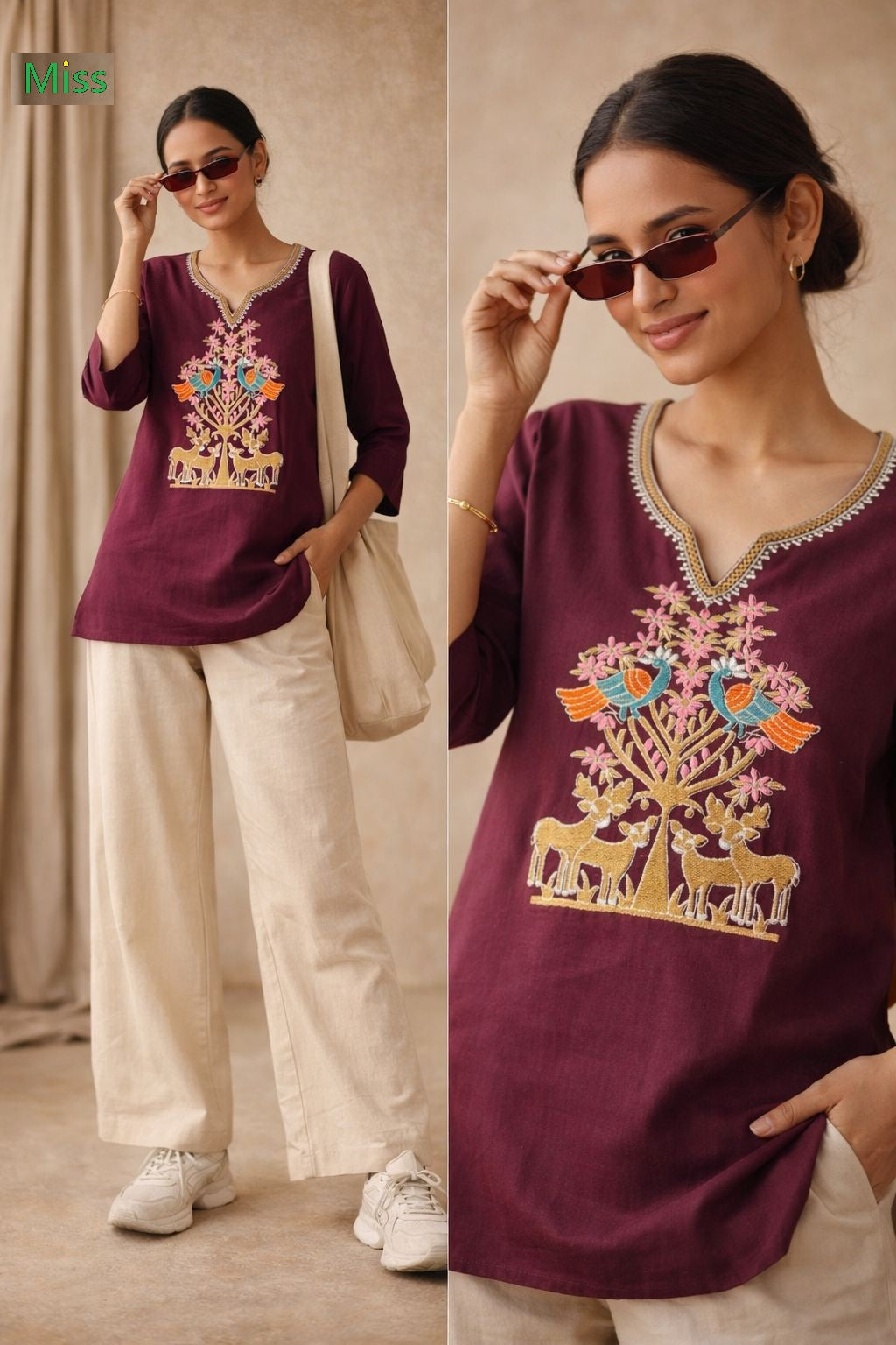 Design 2 Miss Cotton Short Kurtis Exporter