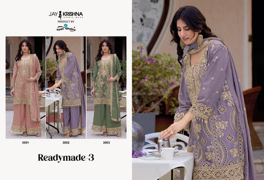 Design 3001-3003 Jay Krishna Chinon Pakistani Readymade Suits Wholesale