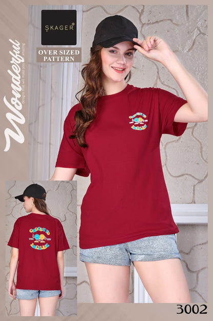 Design 3001-3008 Skager Cotton Women Oversized Tshirt Wholesale Price