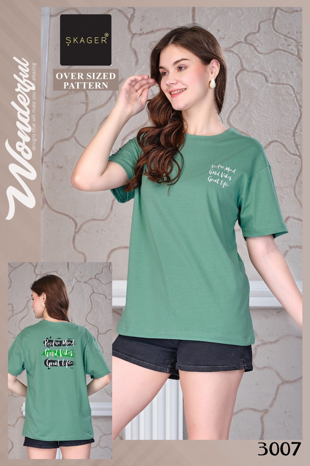 Design 3001-3008 Skager Cotton Women Oversized Tshirt Wholesale Price