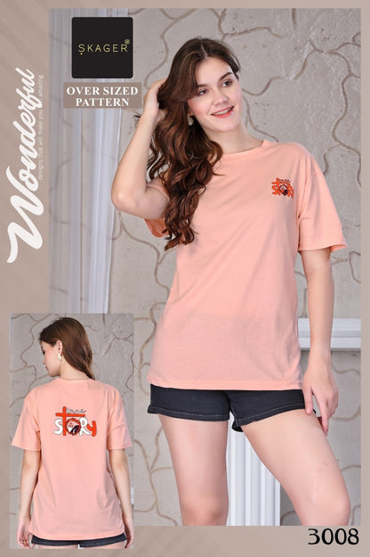 Design 3001-3008 Skager Cotton Women Oversized Tshirt Wholesale Price