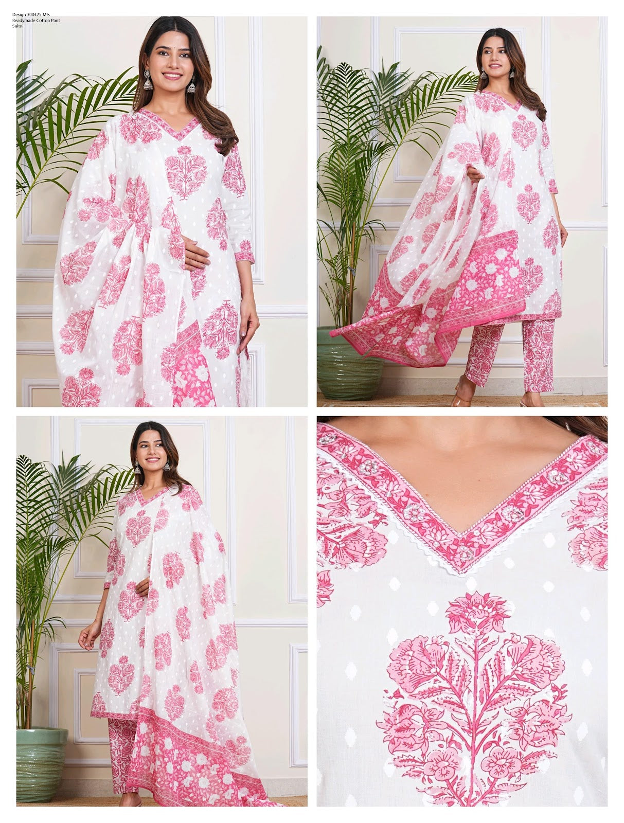 Design 300425 Mfs Readymade Cotton Pant Suits Wholesale