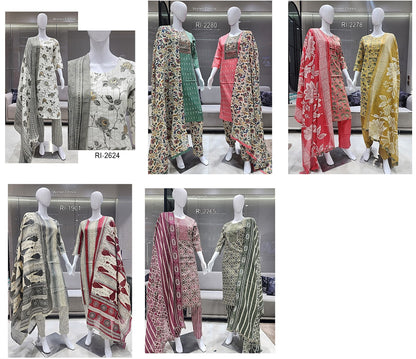 Design 300425 Women Ethnics Soft Cotton Readymade Pant Style Suits Manufacturer India