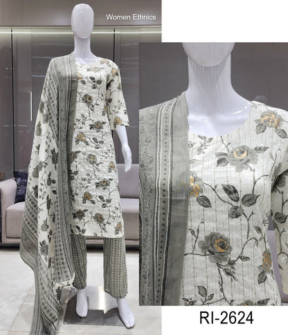 Design 300425 Women Ethnics Soft Cotton Readymade Pant Style Suits Manufacturer India