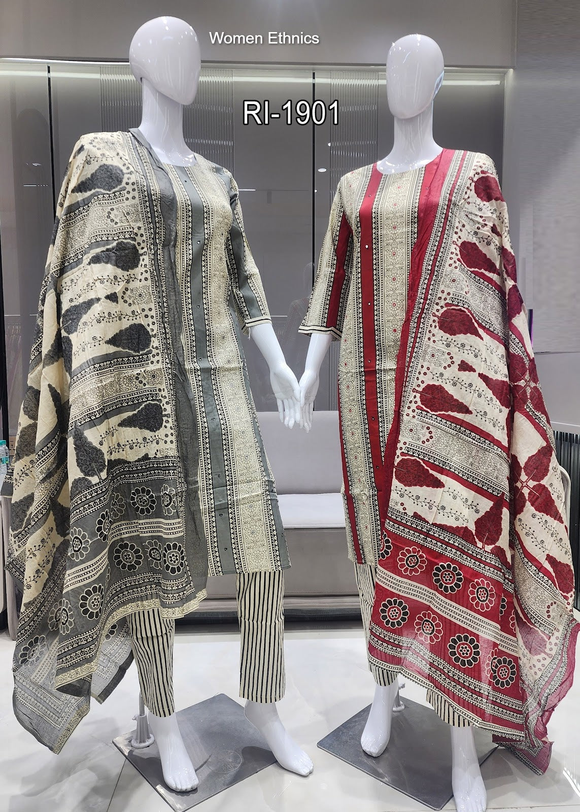 Design 300425 Women Ethnics Soft Cotton Readymade Pant Style Suits Manufacturer India