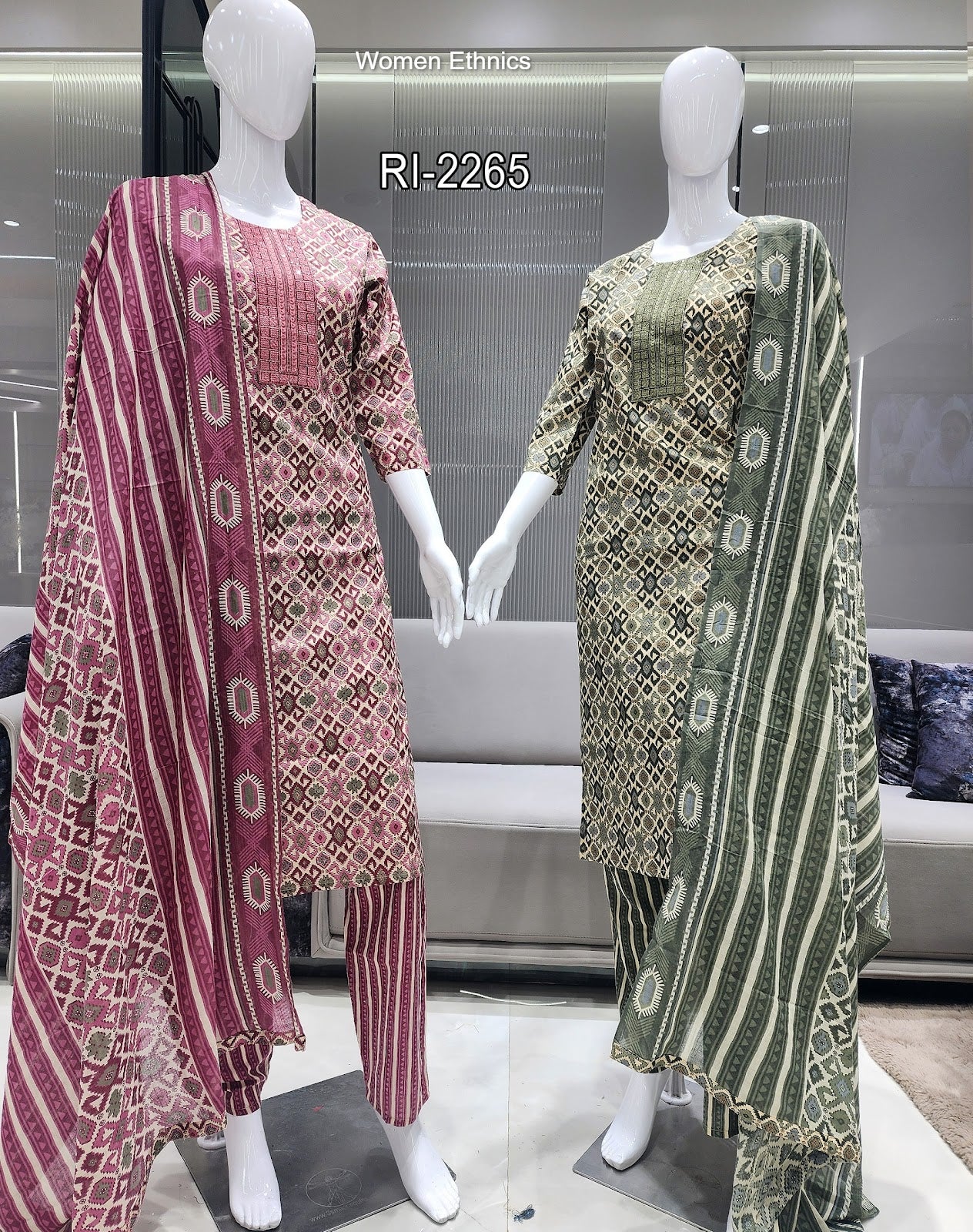 Design 300425 Women Ethnics Soft Cotton Readymade Pant Style Suits Manufacturer India