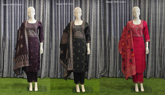 Design 3004 Colorx Roman Silk Readymade Pant Style Suits Exporter India