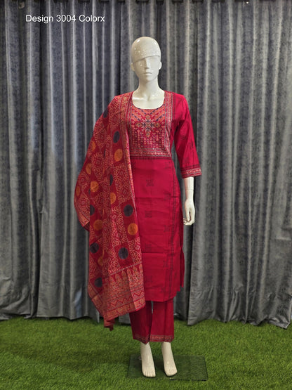 Design 3004 Colorx Roman Silk Readymade Pant Style Suits Exporter India