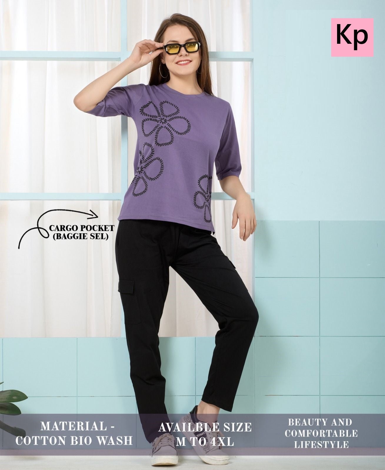 Design 3005 Kp Cotton Biowashed Pyjama Night Suits Supplier Gujarat