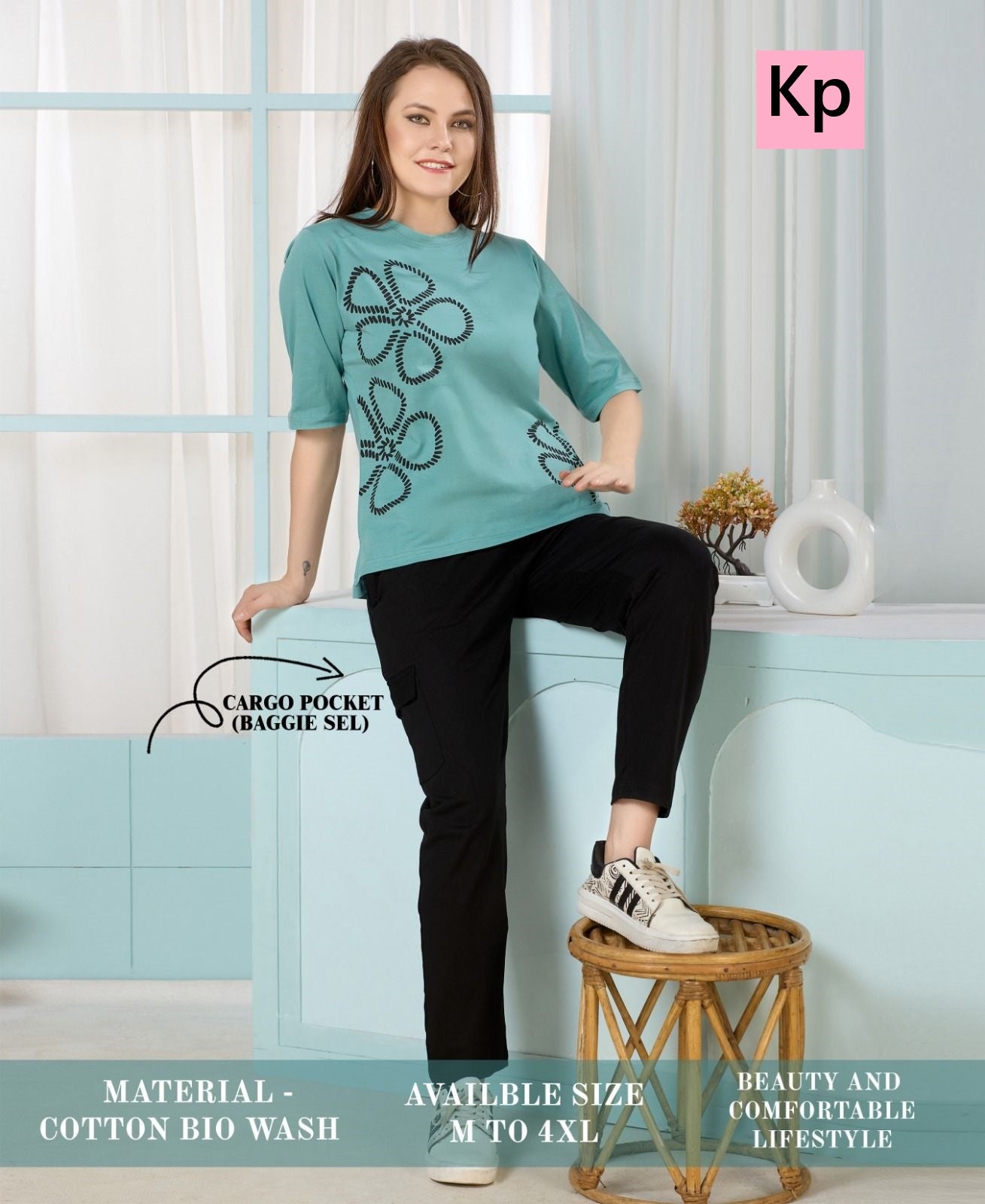 Design 3005 Kp Cotton Biowashed Pyjama Night Suits Supplier Gujarat