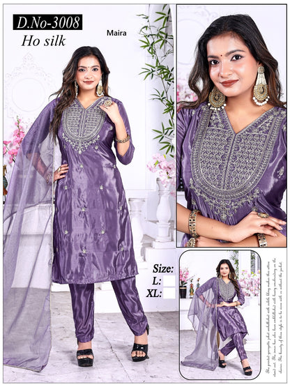 Design 3006-3009 Maira Silk Readymade Pant Style Suits Wholesale Rate