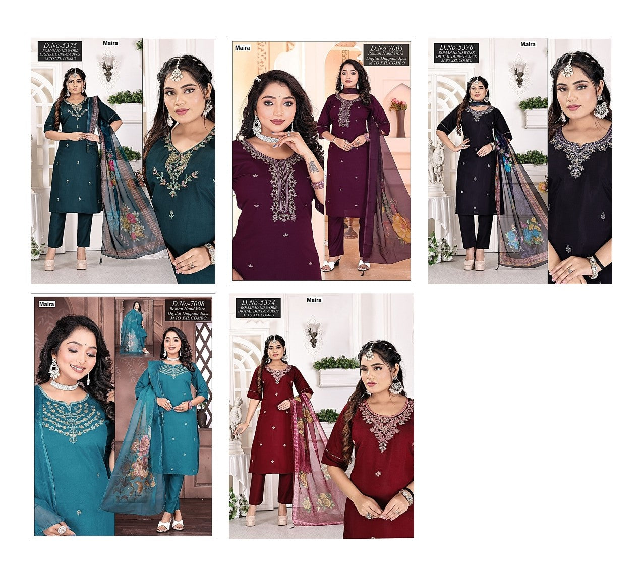 Design 300825 Maira Roman Readymade Pant Style Suits Wholesaler