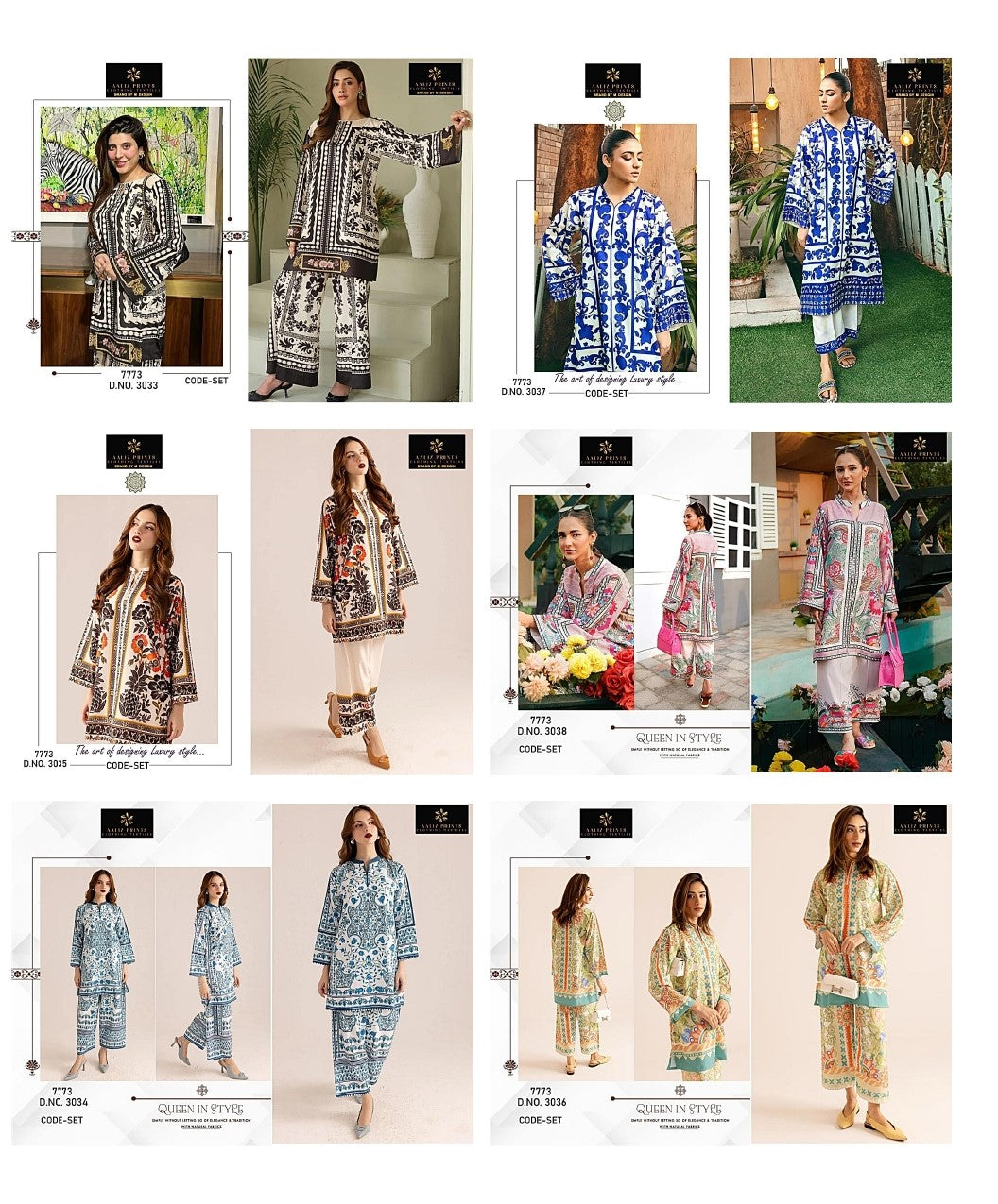 Design 3033-3038 Aaliz Prints Lawn Co Ord Set Wholesaler Gujarat