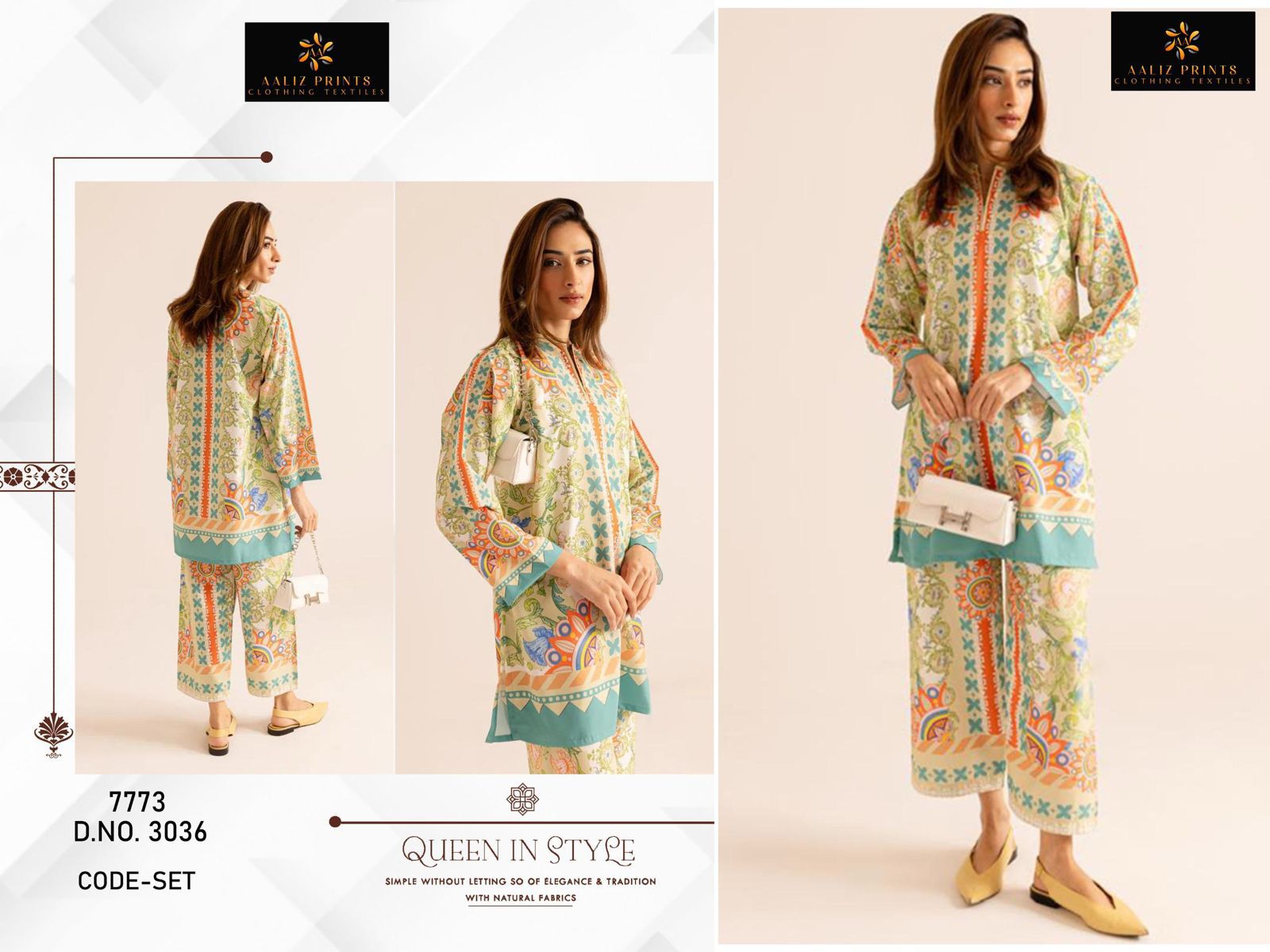 Design 3033-3038 Aaliz Prints Lawn Co Ord Set Wholesaler Gujarat