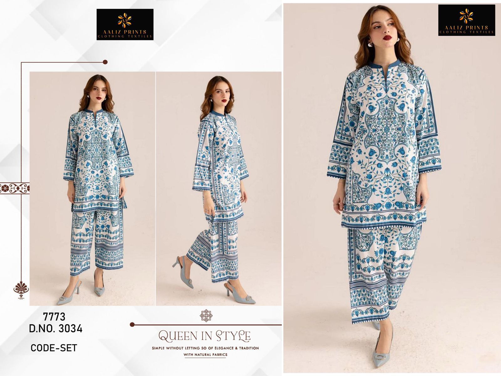 Design 3033-3038 Aaliz Prints Lawn Co Ord Set Wholesaler Gujarat