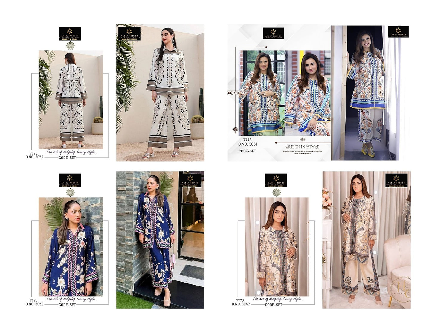Design 3049-3054 Aaliz Prints Lawn Co Ord Set Supplier India