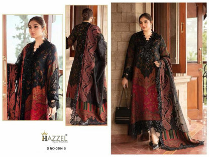 Design 304 Hazzel Cotton Karachi Salwar Suits Supplier India