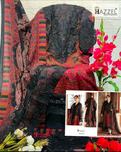 Design 304 Hazzel Cotton Karachi Salwar Suits Supplier India