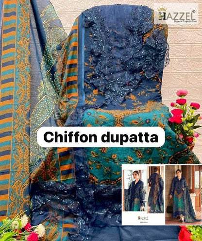 Design 304 Hazzel Cotton Karachi Salwar Suits Supplier India