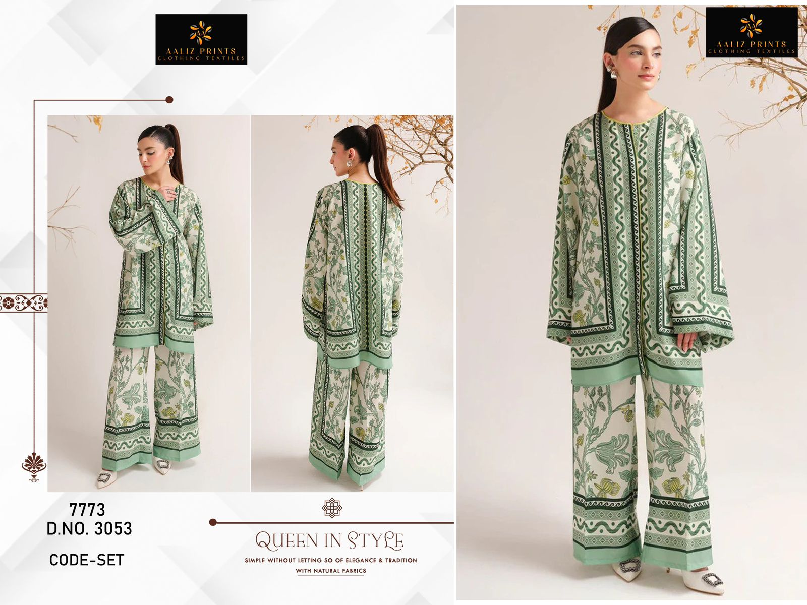Design 3052-3053 Aaliz Prints Lawn Co Ord Set Manufacturer