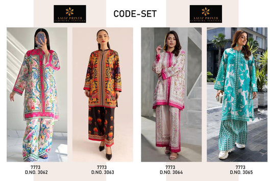 Design 3062-3065 Aaliz Prints Lawn Co Ord Set Wholesaler India