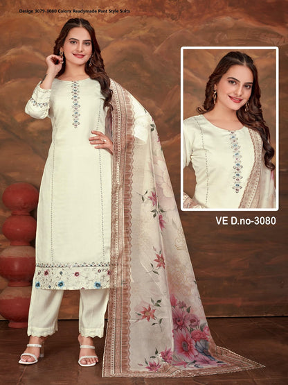 Design 3079-3080 Colorx Roman Readymade Pant Style Suits Wholesaler