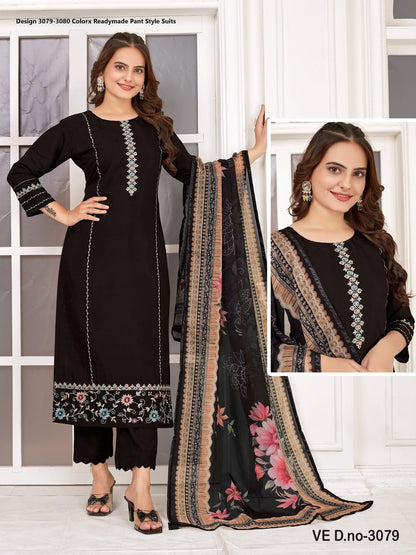 Design 3079-3080 Colorx Roman Readymade Pant Style Suits Wholesaler