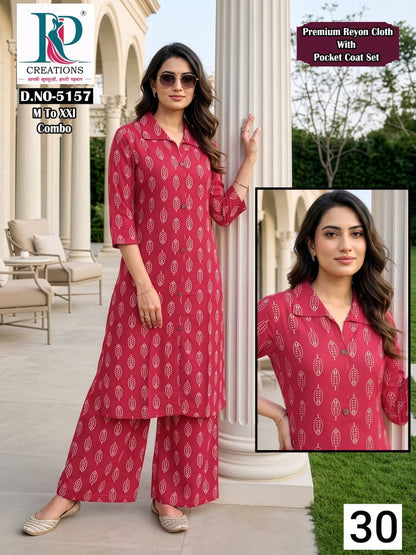 Design 30 Rd Reyon Co Ord Set Wholesale Price