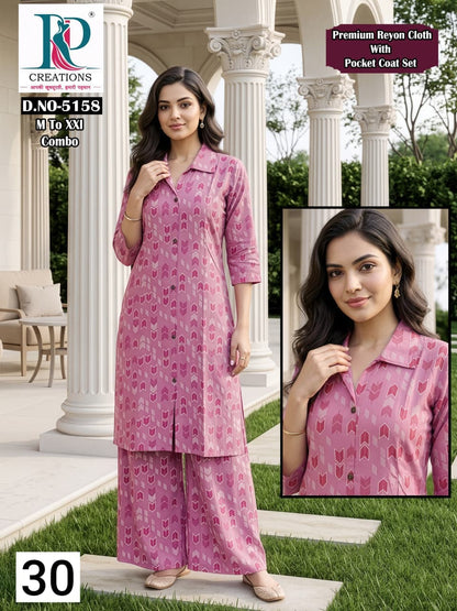 Design 30 Rd Reyon Co Ord Set Wholesale Price