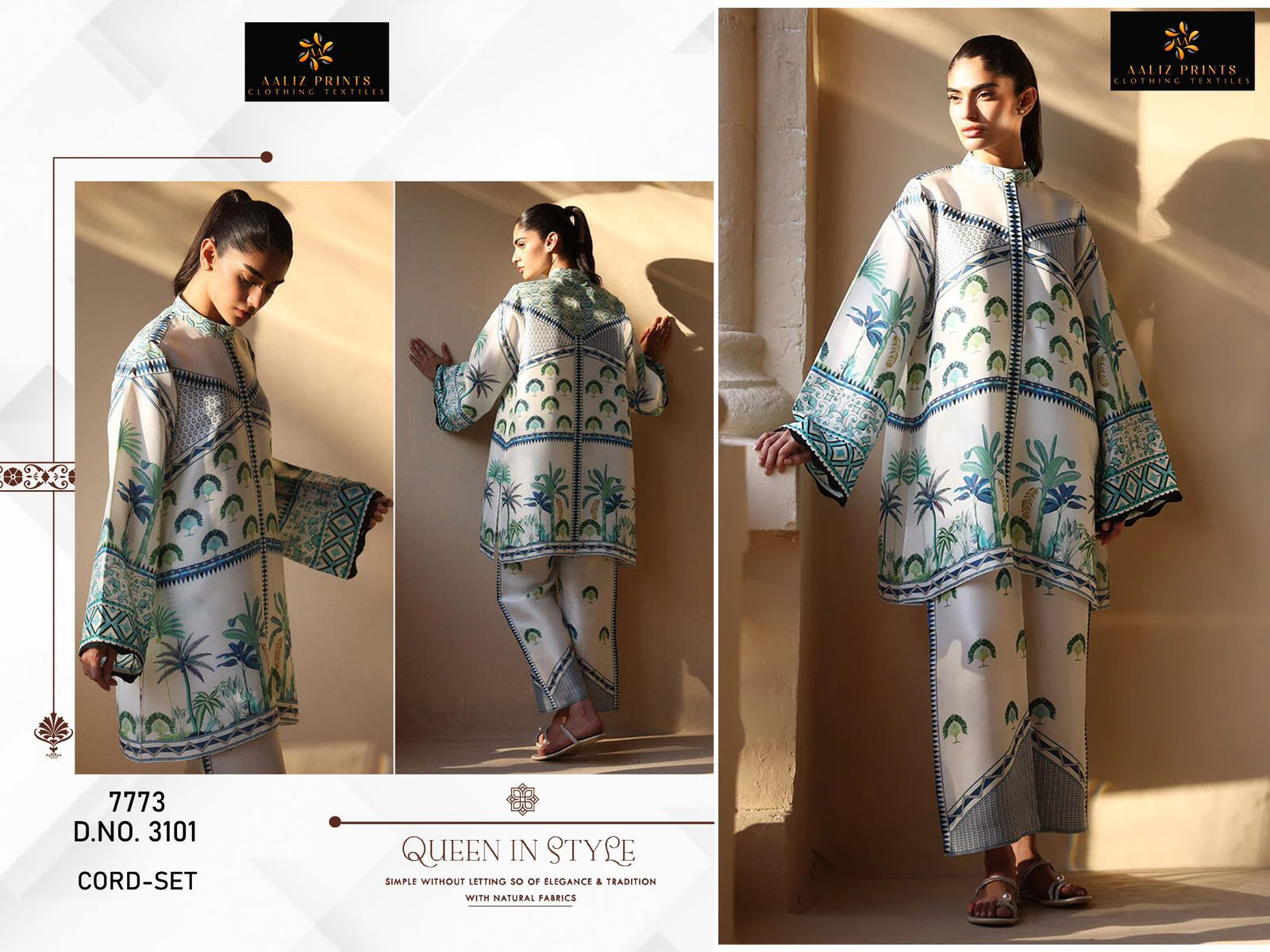 Design 3101-3103 Karachi Print Aaliz Prints Lawn Co Ord Set Exporter Gujarat