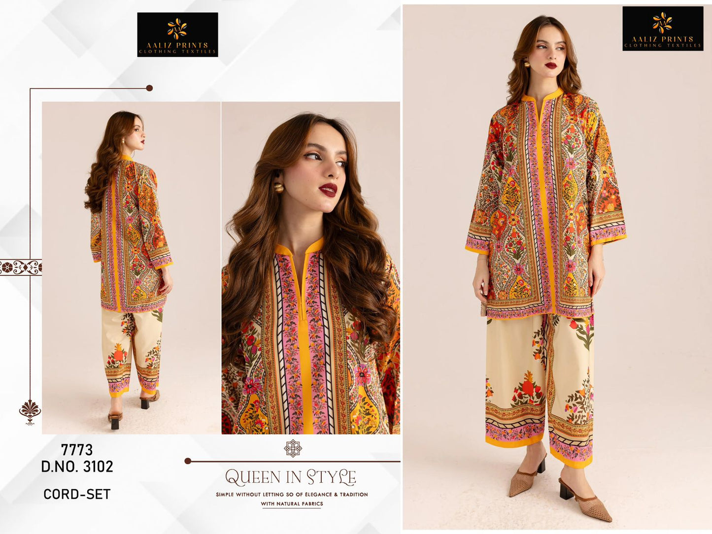 Design 3101-3103 Karachi Print Aaliz Prints Lawn Co Ord Set Exporter Gujarat