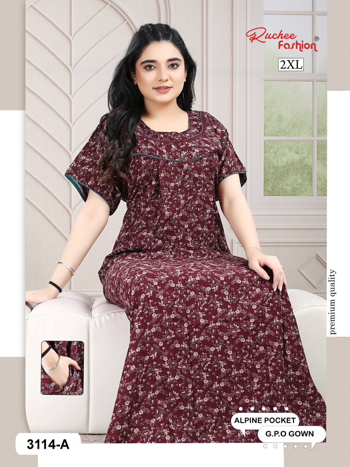 Design 3114-3116 Ruchee Fashion Alpine Night Gowns Supplier Gujarat